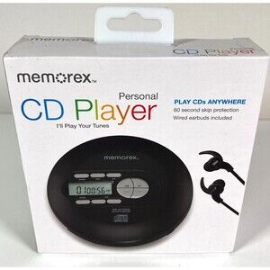 Memorex Personal CD Player Play Anywhere Wired Earbuds Included MPC 600B New